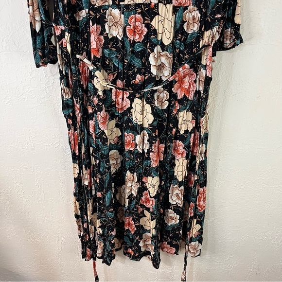Torrid Floral Midi Challis Shirt Dress in Black - Picture 13 of 15